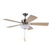 Litex Industries 52” Brushed Nickel Finish Ceiling Fan Includes Blades & LED Light Kit SG52BNK5L